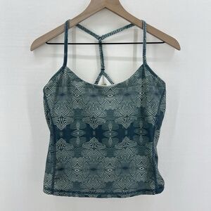 Mountain Hardwear Women’s Activewear Tank Top Built-In Bra Green Geometric Med